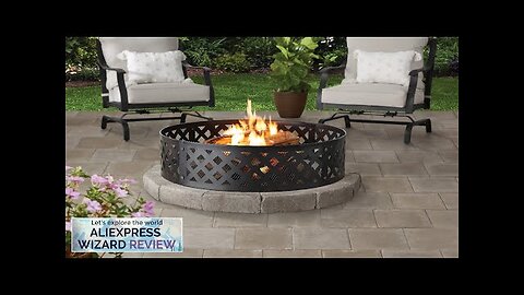 36" Round Metal and Steel Fire Ring Black Outdoor Fire Pit Bonfire Review