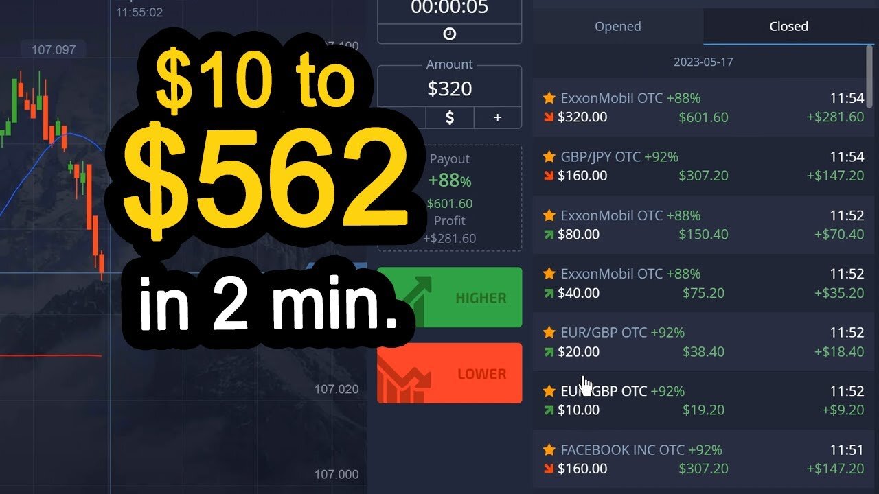 $10 to $562 in 2 Minutes