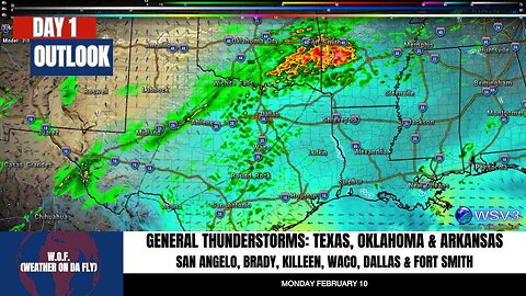 ⛈️ TX, OK, AR Thunderstorm Alert Tonight 2/10/25! #shorts #weather