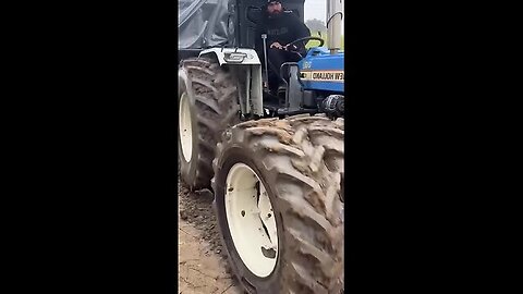 Nothing stops this tractor, not even the mud!