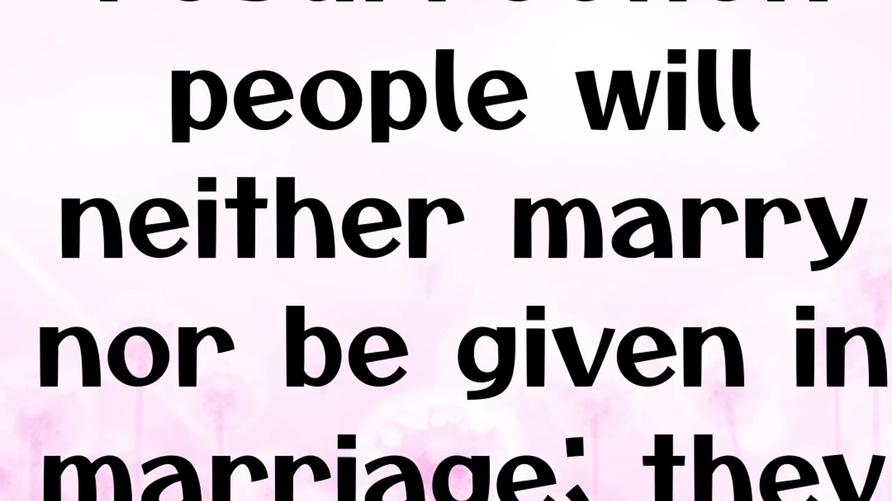 "Marriage in the Resurrection" Matthew 22:30#shorts #youtube #jesus #youtubeshorts #ytshorts #yt