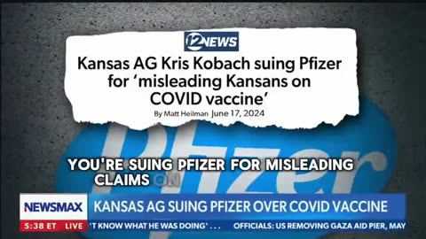 Kansas attorney general Kris Kobach is suing Pfizer for saving lies, not lives