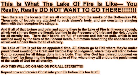 This Is What The Lake Of Fire Is Like— You Really, Really DO NOT WANT TO GO THERE!!!!!!!!