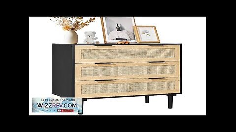 VEVOR 3 Drawer Rattan Dresser Boho Dresser Rattan Chest of Drawers Review