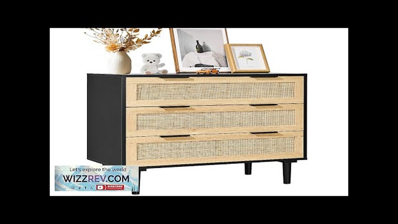 VEVOR 3 Drawer Rattan Dresser Boho Dresser Rattan Chest of Drawers Review