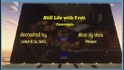 Masterpieces in voxel art: Still Life with Fruit | Original artist Michelangelo Caravaggio