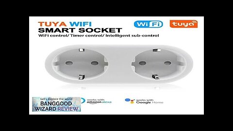 2 In 1 Tuya WIFI Smart Socket Dual Outlet EU Plug Voice Review