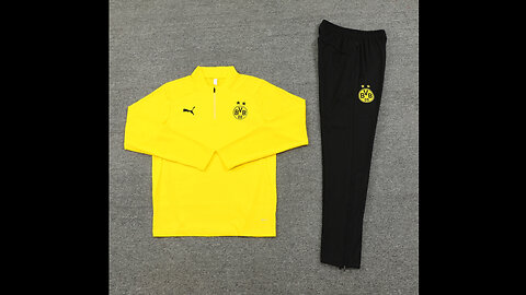 👉🏻⚽️2024/25 Dortmund Adult/Kid Yellow Long Sleeve Tracksuit