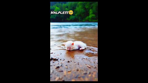 Halpless Baby Kitten At bank of River 🥺 #Kitten #Kitty #ViralVideos #Meow #Mieow #Cats #Pets # RE