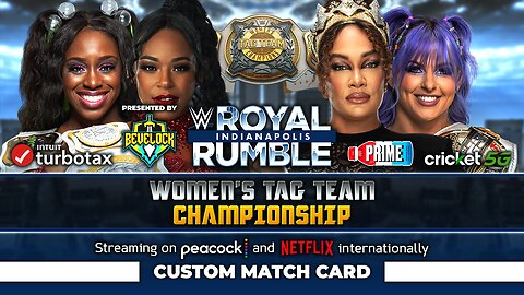 Royal Rumble 2025: Bianca Belair & Naomi vs. Nia Jax & Candice LeRae - Custom Match Card