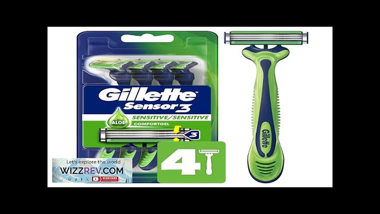 Gillette Sensor3 Sensitive Men's Disposable Razor 4 Razors Review