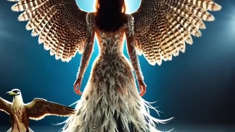 A woman performs a fusion with the giant eagle on AGT #shorts #eagle #americasgottalent #magic