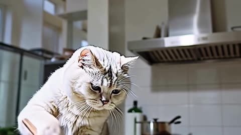 Quand un chat entre en cuisine, ça devient magique... Attendez de voir ce qu’il mijote ! 😻🍳