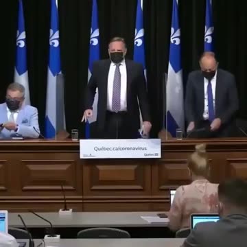 Quebec Premier Francois Legault flashes FREEMASONIC 666 HAND SIGN before sitting down