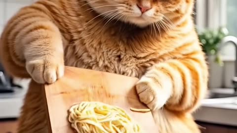 Cat cooking food 🥰🥰🥰