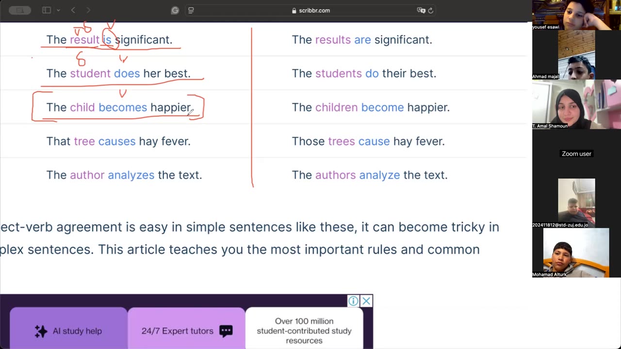 Basic Sentence Structure Class 7