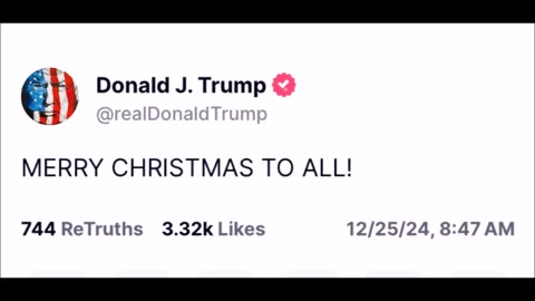 From President Trump - Merry Christmas To All!