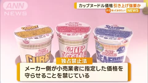 日清食品カップヌードル価格を引き上げ強要の疑い 公取委が独禁法違反容疑で警告へ知っておきたいグッドモーニング(2024年8月9日)