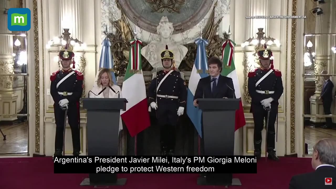 Argentina's President Javier Milei, Italy's PM Giorgia Meloni