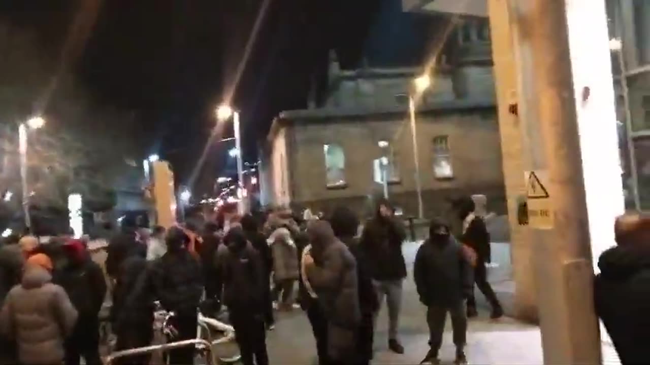 Hampton hotel Dublin. Protest numbers are swelling at the hotel being used to