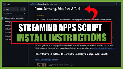 Streaming Apps Script - Install instructions