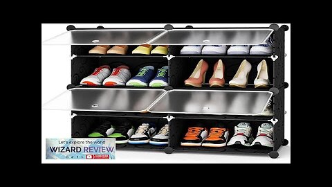 HOMIDEC Shoe Rack 4 Tier Shoe Storage Cabinet 16 Pair Plastic Shoe Review