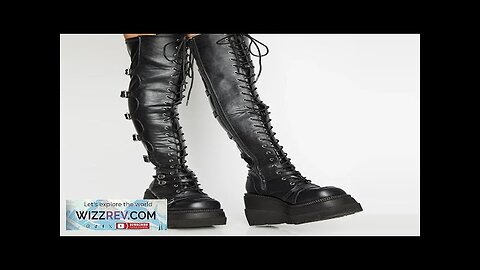 Punk Over-the-knee Boots Women Platform Heels Belt Buckle Boot Motorcycle Goth Shoe Review