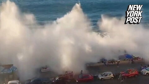 Beachgoers flee massive wave as 'mini tsunami' hits Chile