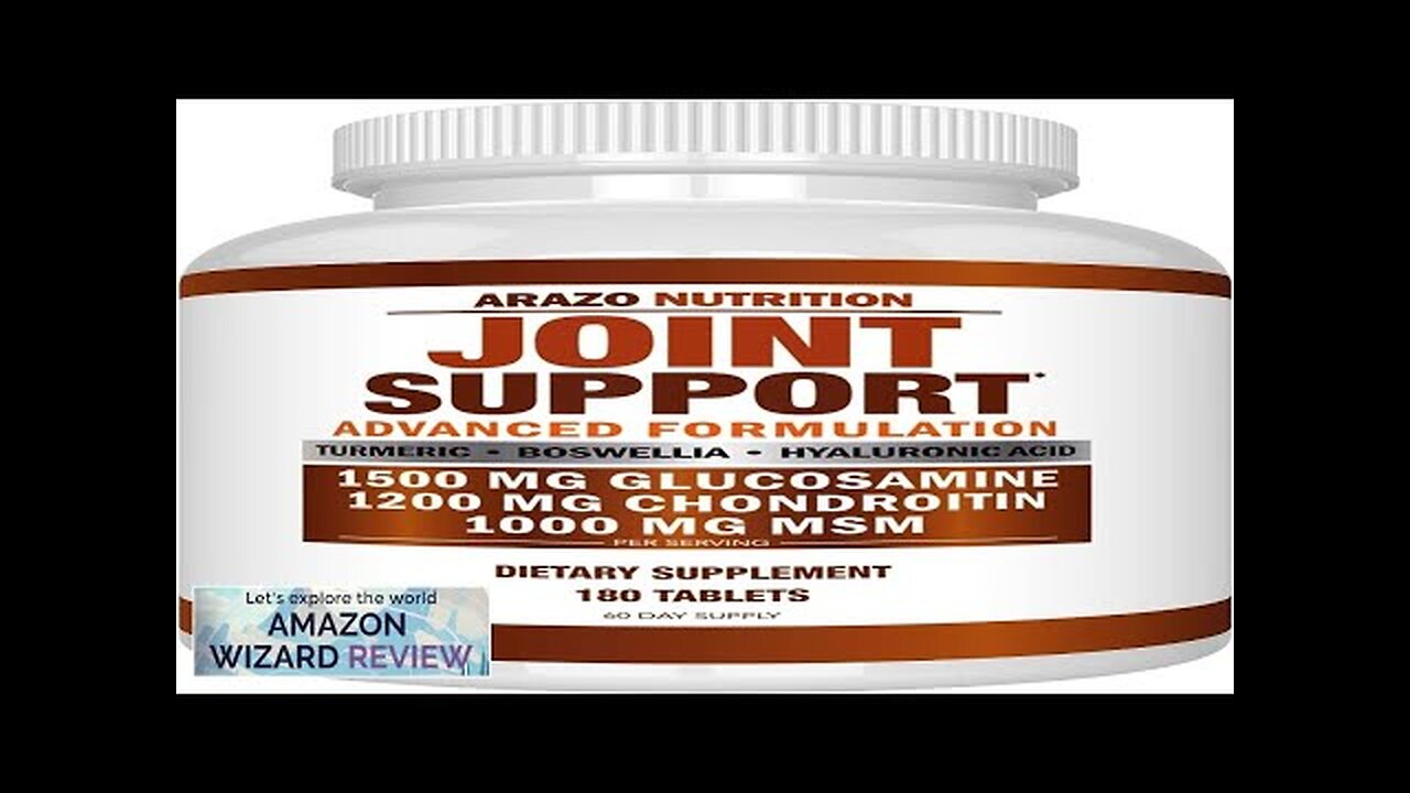 Arazo Nutrition Glucosamine Chondroitin Turmeric Msm Boswellia Joint Support Supplement Review