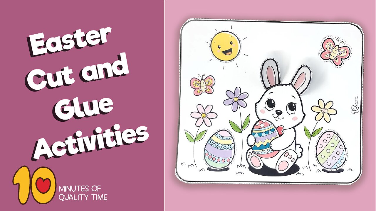 Bunny With Easter Egg Cut And Glue Activity