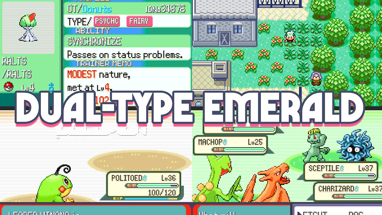 Pokemon Dual-Type Emerald - GBA ROM Hack, All Pokemon has Dual-Types, PSS System, Fairy type