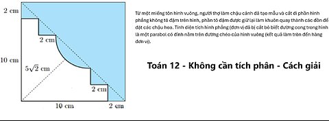 Toán 12: Từ một miếng tôn hình vuông, người thợ làm chậu cảnh đã tạo mẫu và cắt đi phần