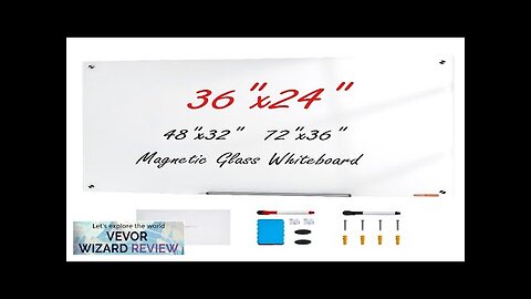 VEVOR Magnetic Glass Whiteboard Dry Erase Board 36"x24" Wall-Mounted Large White Review