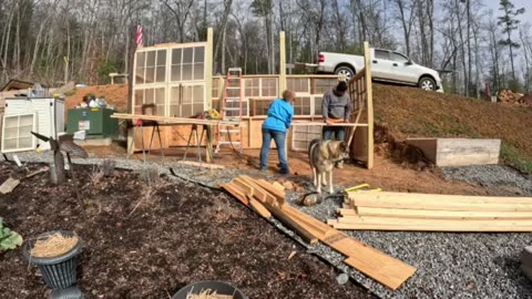 Greenhouse build with reclaimed windows part2