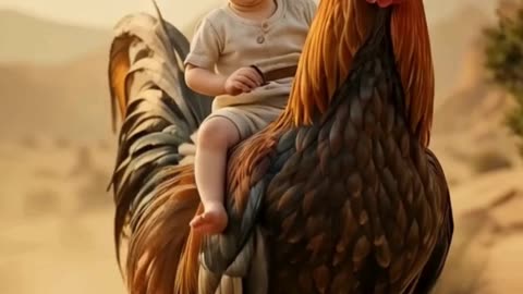 Baby's Epic Rooster Ride: The Cutest Farm Adventure Ever