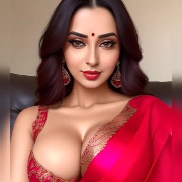 Ai art lookbook - hot Indian girl in red saree