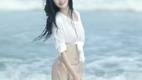 A beautiful Chinese Girl in Beach