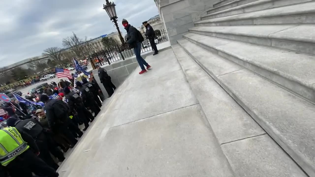 2021.01.06 - 2:00 p.m. - Pam Hemphill falls down on the steps of the Capitol.