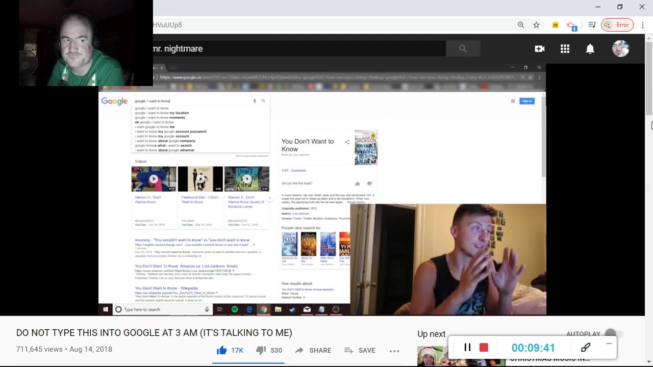 "DO NOT TYPE THIS INTO GOOGLE AT 3 AM (IT'S TALKING TO ME)" (Reaction; #89)