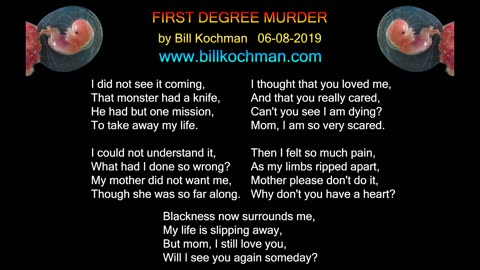 FIRST DEGREE MURDER -- an original song by Bill Kochman.