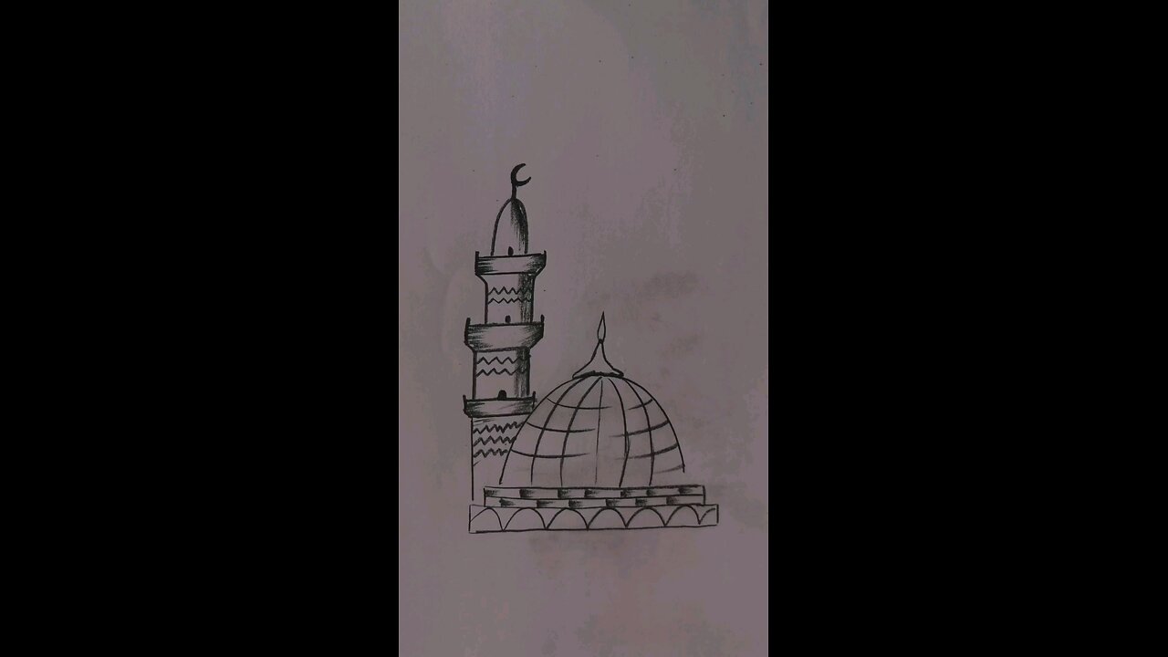 How to draw a beautiful islamic minar | practical Art | made by Qarni. | #prayerwheel #religiousartw