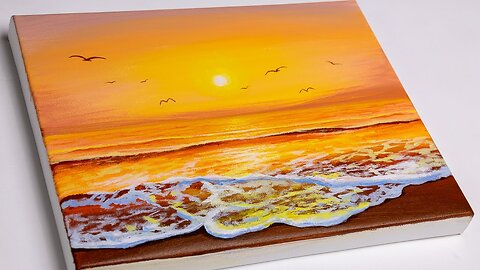 Beach painting _ Beach sunset Acrylic Painting _ Aham Art