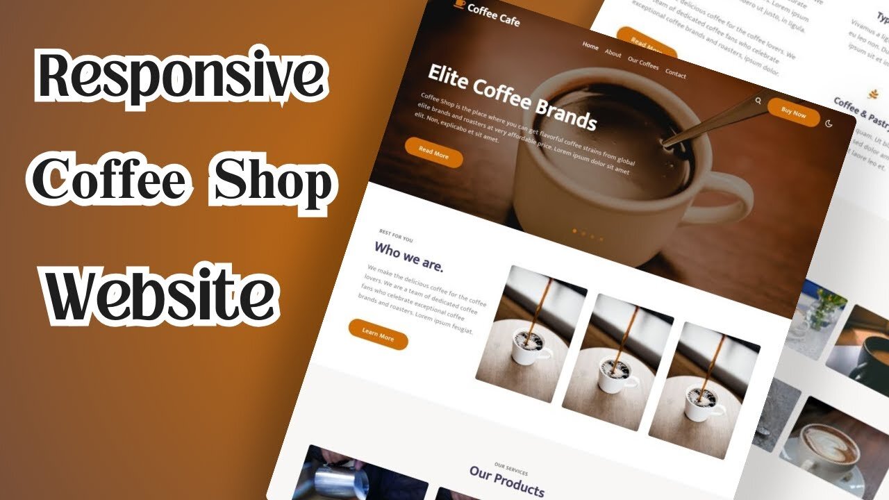 Coffee Shop Website Design: HTML, CSS & JS