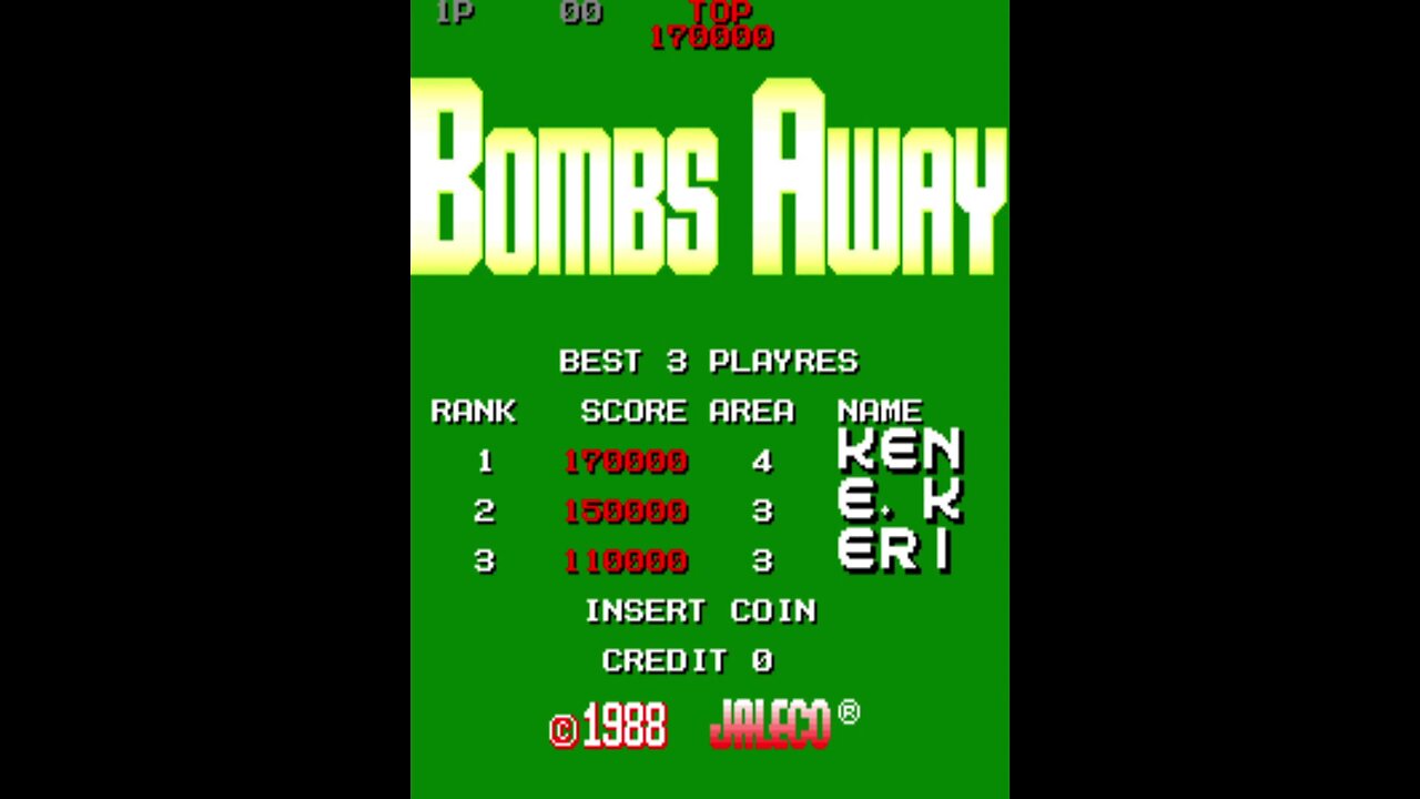 Bombs Away Arcade Game, Jaleco 1988, Longplay