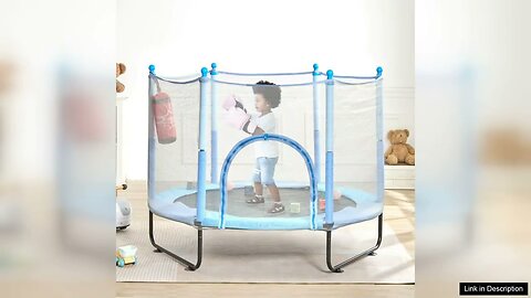 60" Trampoline for Kids Mini Toddler Trampoline with Net Indoor Outdoor Review