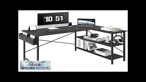 VEVOR L Shaped Computer Desk 47'' Corner Desk with Storage Shelves Bag Review