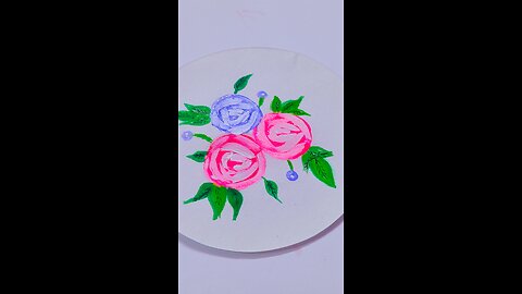 Simple Rose 🌹Painting with Arcylic colour || Colour for kids || #kids #diy #shorts