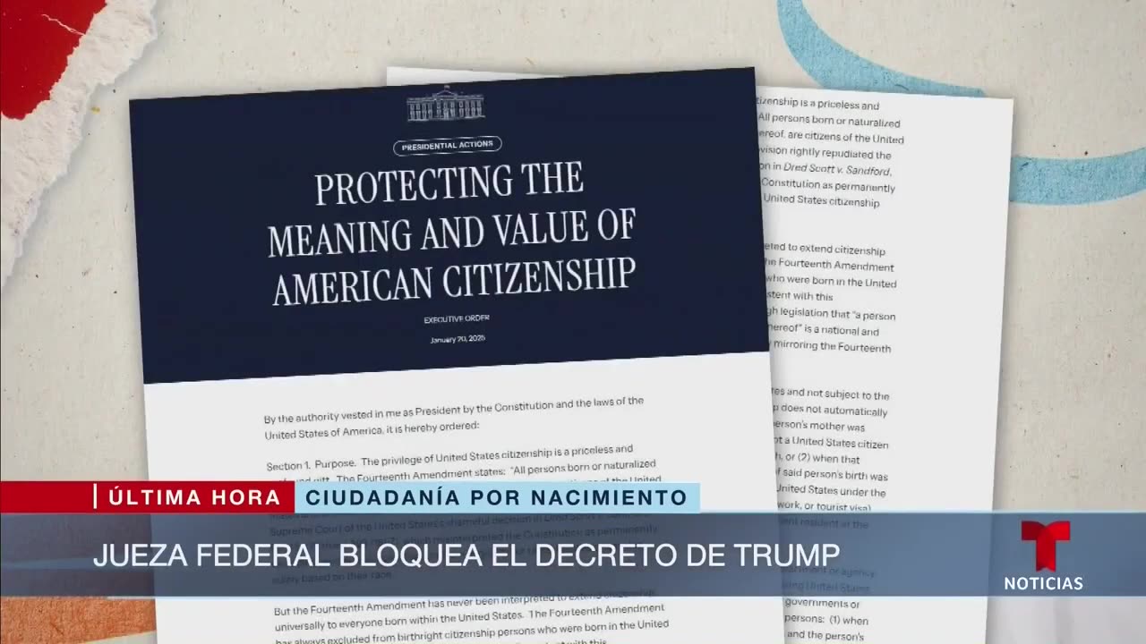 Estos son los argumentos de una jueza para bloquear el decreto contra la ciudadanía por nacimiento