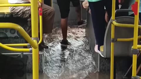 Bus Fills With Water While Driving