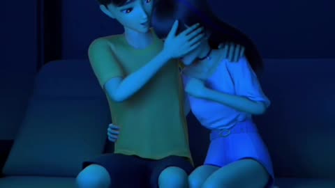 Cartoon Love | How Guoguo Reacted to Watching Horror When She Was Married - Cartoon, couple goals.